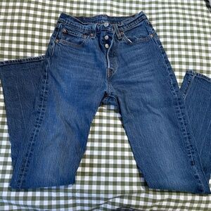Levi's Dark Blue Straight Leg Jeans 501